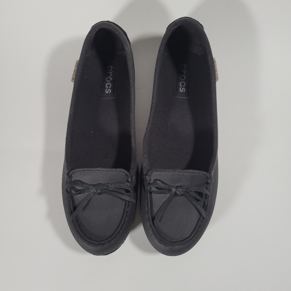 Crocs Wrap ColorLite Women's Black Ballet Flat Loafers Slip On